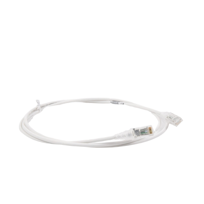 Patch Cord MC6 Modular Cat6 UTP, CM/LS0H, 1.52 Metros (5 Pies), Color Blanco, Diámetro Reducido (28AWG), Versión Bulk (Sin...