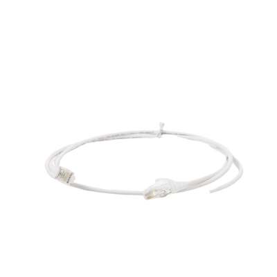 Patch Cord MC6 Modular Cat6 UTP, CM/LS0H, 1.52 Metros (5 Pies), Color Blanco, Diámetro Reducido (28AWG), Versión Bulk (Sin...