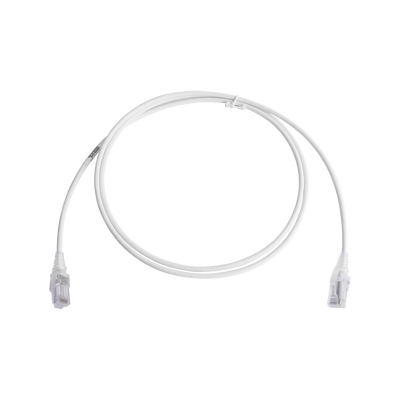 Patch Cord MC6 Modular Cat6 UTP, CM/LS0H, 1.52 Metros (5 Pies), Color Blanco, Diámetro Reducido (28AWG), Versión Bulk (Sin...