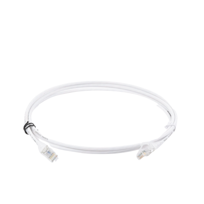 Patch Cord MC6 Modular Cat6 UTP, CM/LS0H, 2.13 Metros (7 Pies), Color Blanco, Diámetro Reducido (28AWG), Versión Bulk (Sin...