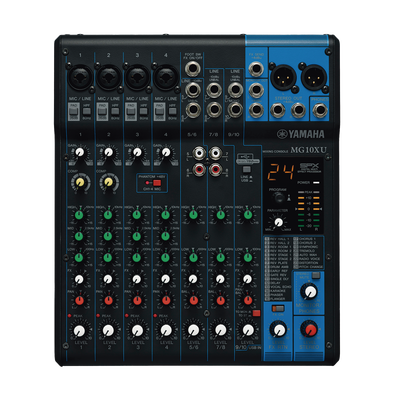 Mezcladora de Audio | 10 Canales | Perillas | 4 Entradas de Micrófono/Línea | 3 entradas Estéreo | Efectos | USB | SIERRA STO