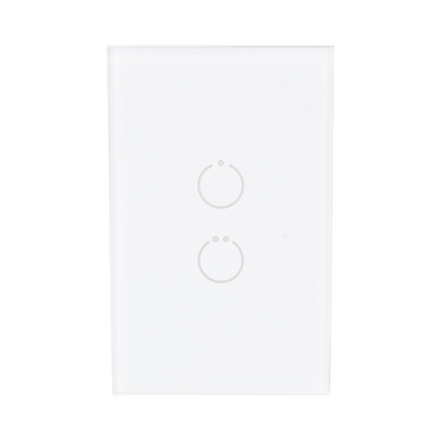 (ZWAVE) Interruptor On/Off panel táctil touch inalámbrico Zwave Plus 2 botones. Compatible con Hubitat HC8, Álula  M2M, ot...