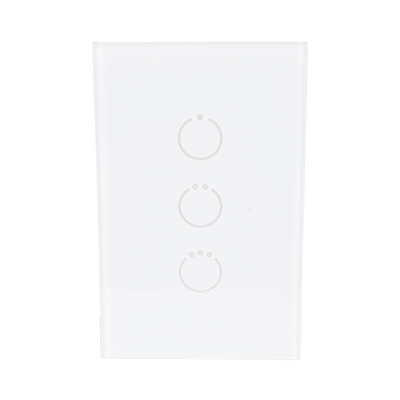 (ZWAVE) Interruptor On/Off panel táctil touch inalámbrico Zwave Plus 3 botones. Compatible con Hubitat HC8, Álula  M2M, ot...