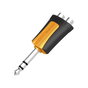 Conector Estéreo |  1/4in - 2 x RCA hembra | Adaptador de Carcasa de Plastico...