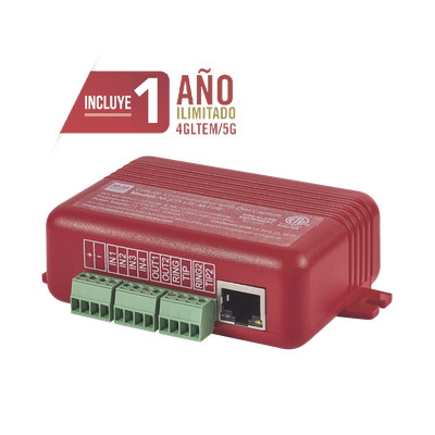 COMUNICADOR DUAL Universal para PANELES DE INCENDIO 4GLTEM - 1 Año de Servicio - Eventos a CMS - M2M SERVICES