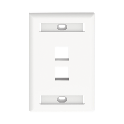 Placa de Pared Vertical, Salida Para 2 Puertos Keystone, Con Espacios Para Etiquetas, Color Blanco - PANDUIT