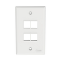PANDUIT NK4FNWH - Placa de Pared Vertical / 4 Puertos Keystone / Montaje Vertical / 69.8 x 114.3 mm / 2.75 x 4.5 pulg. / ABS / Blanco | SIERRA STORE