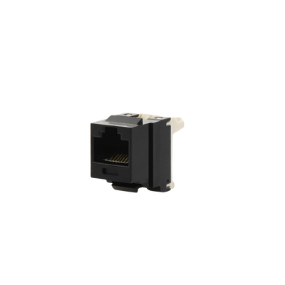 Conector Jack Estilo 110 (de Impacto), Tipo Keystone, Categoría 6, de 8 Posiciones y 8 Cables, Color Negro - PANDUIT
