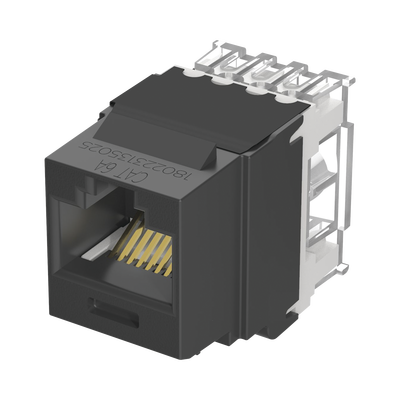 Conector Jack Estilo 110 (de Impacto), Tipo Keystone, Categoría 6A, de 8 Posiciones y 8 Cables, Color Negro - PANDUIT
