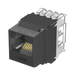 Conector Jack Estilo 110 (de Impacto), Tipo Keystone, Categoría 6A, de 8 Posiciones y 8 Cables, Color Negro - PANDUIT