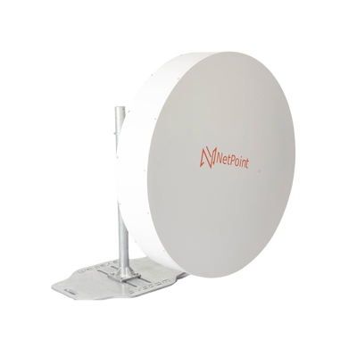 Antena de parabola profunda, blindada, con supresión al ruido de 4 ft, 4.9-6.4 GHz, Ganancia 37 dBi con SLANT de 45 ° y 90...