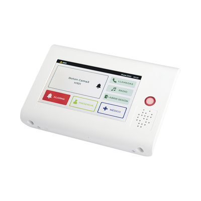 Terminal de Habitación IP para Hospitales / Lector RFID 125 KHz / Audio Bidireccional / SIP / PoE / Pantalla Táctil 7" / C...