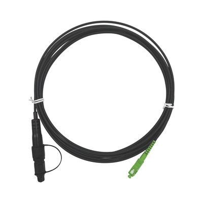 Jumper de Fibra Óptica, Conector SC/APC - Conexión a Caja FDP460, Redondo, 5 Metros (16.40 Pies), Forro 3 mm, G657A2, Negr...