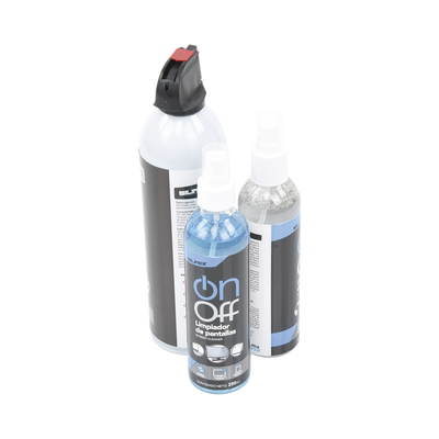 Kit de Limpieza, incluye 4 productos especializados en limpieza de pantallas y superficies, equipo de cómputo y electrónic...