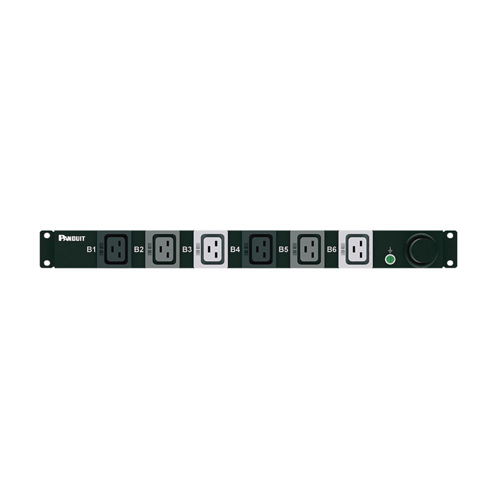 PANDUIT P06B02M - PDU Básico para Rack / 6 Salidas C19 / Entrada Trifásica 50 A / 208 Vca / Horizontal 1U / 19 in | SIERRA STORE