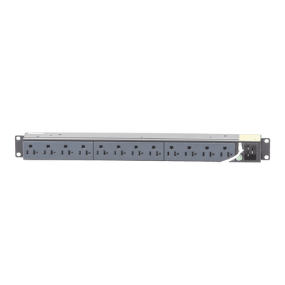 PDU Básico para Distribución de Energía, Enchufe de Entrada NEMA 5-15P, Con 12 Contactos NEMA 5-20R, Instalación Horizonta...