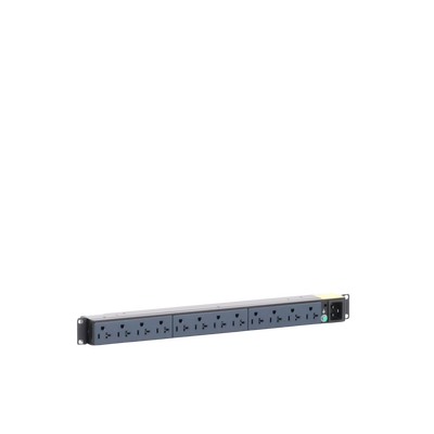 PDU Básico para Distribución de Energía, Enchufe de Entrada NEMA 5-20P, Con 12 Contactos NEMA 5-20R, Instalación Horizonta...
