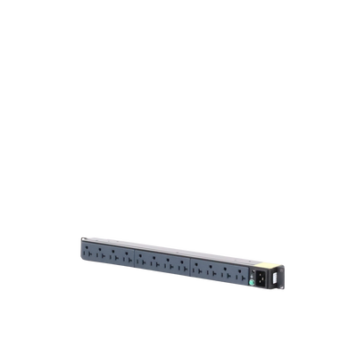 PDU Básico para Distribución de Energía, Enchufe de Entrada NEMA 5-20P, Con 12 Contactos NEMA 5-20R, Instalación Horizonta...