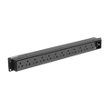 PDU Básico para Distribución de Energía, Enchufe de Entrada NEMA 5-20P, Con 12 Contactos NEMA 5-20R, Instalación Horizonta...