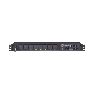 PDU Switchable por Toma, Para Distribución de Energía, Entrada 120 Vca NEMA 5-15P, Con 8 Salidas NEMA 5-15R, Horizontal 19...