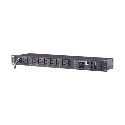 PDU Switchable por Toma, Para Distribución de Energía, Entrada 120 Vca NEMA 5-15P, Con 8 Salidas NEMA 5-15R, Horizontal 19...