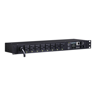 PDU Switchable por Toma, Para Distribución de Energía, Entrada 120 Vca NEMA 5-15P, Con 8 Salidas NEMA 5-15R, Horizontal 19...