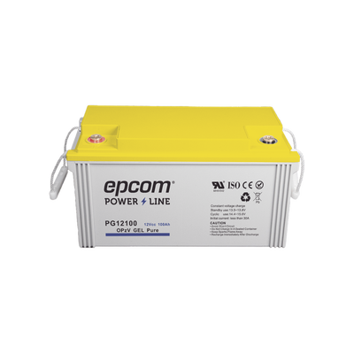 Batería de GEL PURO OPzV / 12 V @ 100 Ah / Ciclo profundo / Uso en Aplicaciones Fotovoltaicas y de Respaldo EPCOM POWERLIN...