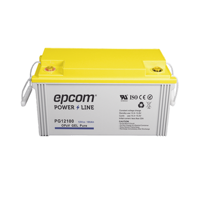 Batería de GEL PURO OPzV / 12 V @ 100 Ah / Ciclo profundo / Uso en Aplicaciones Fotovoltaicas y de Respaldo - EPCOM POWERLINE