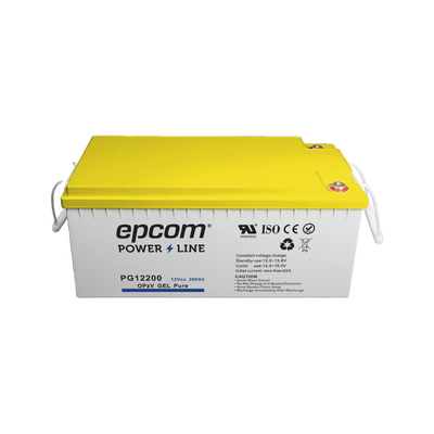 Batería de GEL PURO OPzV / 12 V @ 200 Ah / Ciclo profundo / Uso en Aplicaciones Fotovoltaicas y de Respald - EPCOM POWERLINE
