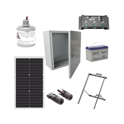 Kit Solar de 12 Vcc para alimentar energizador de cerca electrificada. Instalación de panel en poste. - EPCOM POWERLINE