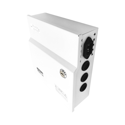 Fuente de Poder con ajuste de voltaje de 11- 15 Vcc / 10 A / 9 Salidas / Capacidad de Batería de Respaldo / Requiere Bater...