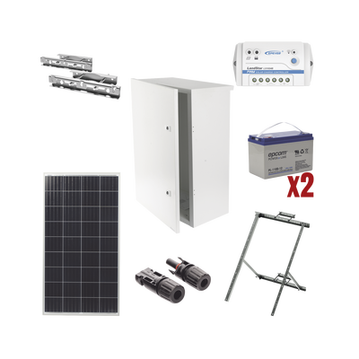 Kit de energía solar de 12 Vcc para alimentar radar de velocidad X-RADAR1 - EPCOM POWERLINE