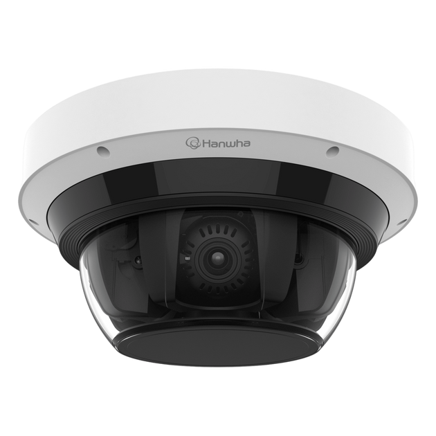 HANWHA VISION - PNM-C32083RQZ - Camara Multi sensor PTRZ 8MP x 4 CH con Inteligencia Artificial / Lente Motorizado 4.38 a 9.33 mm / WDR 120dB / Protección IP66 / IK10