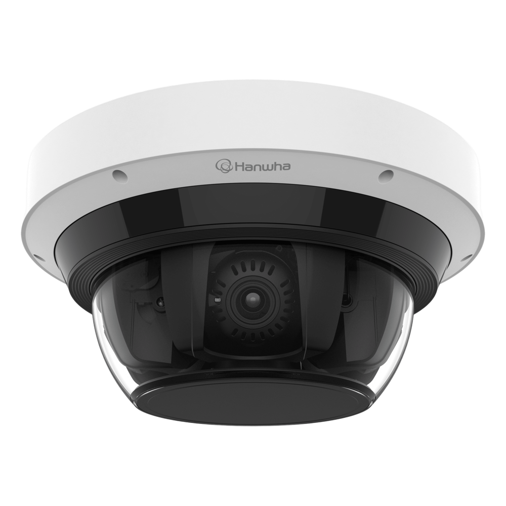 HANWHA VISION - PNM-C32083RQZ - Camara Multi sensor PTRZ 8MP x 4 CH con Inteligencia Artificial / Lente Motorizado 4.38 a 9.33 mm / WDR 120dB / Protección IP66 / IK10