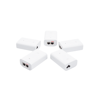 5 Unidades del Adaptador PoE Ubiquiti de 24 VDC, 1.0 A con puerto Gigabit, color blanco UBIQUITI - Vista 3