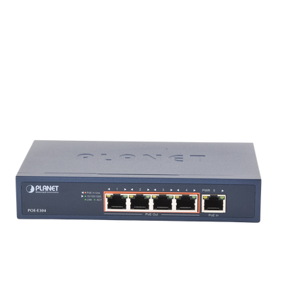 Extensor Ultra PoE de 65 Watts Con 4 Puertos Gigabit de Salida 802.3 af/at PLANET - Vista 4