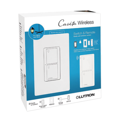 (Caseta Wireless) Kit, Apagador, base para empotrar en pared el control remoto PICO, tapa, ideal para el control de ilumin...