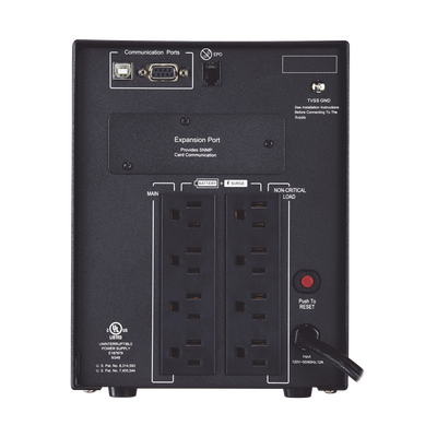 UPS de 1500 VA/1500 W, Topología Línea Interactiva, Entrada 120 Vca NEMA 5-15P, Onda Senoidal Pura, Mini Torre, Con 8 Toma...