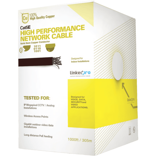 LINKEDPRO BY EPCOM - PRO-CAT-5E-W-V2 - LINKEDPRO BY EPCOM PRO-CAT-5E-W-V2 - Bobina de Cable UTP / Cat5e / 305 m (1000 ft) / 24 AWG / 100% Cobre / PoE / Interior / Blanco