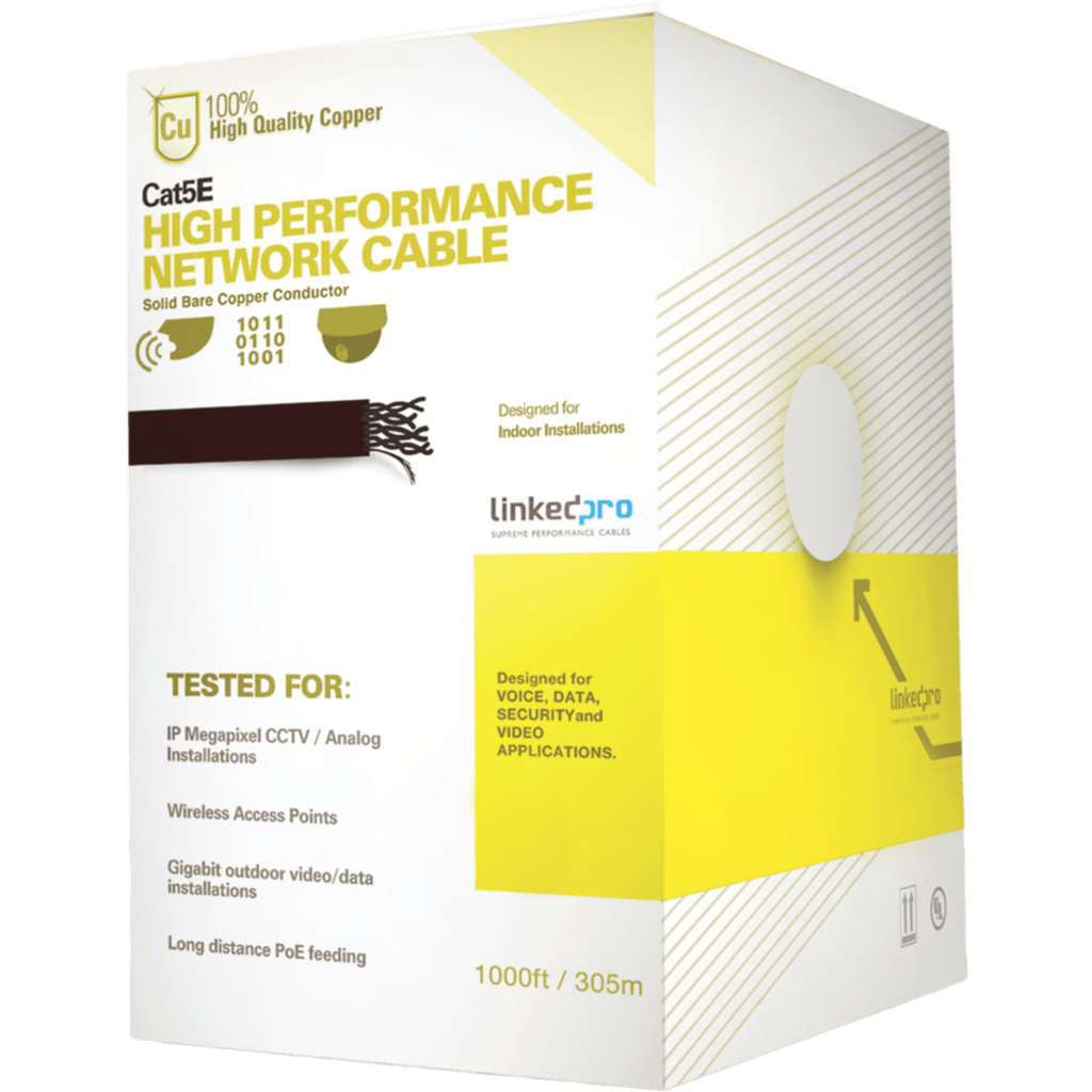 LINKEDPRO BY EPCOM - PRO-CAT-5E-W-V2 - LINKEDPRO BY EPCOM PRO-CAT-5E-W-V2 - Bobina de Cable UTP / Cat5e / 305 m (1000 ft) / 24 AWG / 100% Cobre / PoE / Interior / Blanco