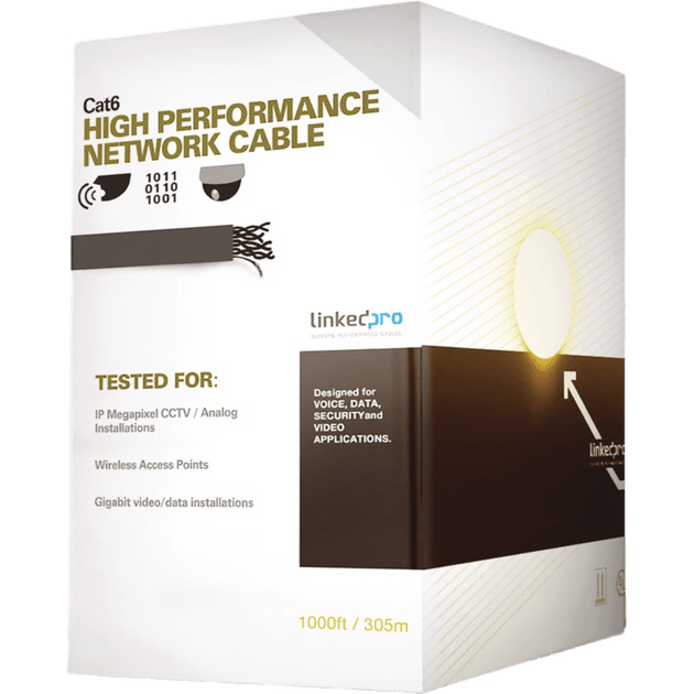 LINKEDPRO BY EPCOM - PRO-CAT-6-GELX-V2 - LINKEDPRO BY EPCOM PRO-CAT-6-GELX-V2 - Cable UTP Cat6+ / Calibre 23 / Doble Chaqueta Gel / Exterior 305 m (1000 ft) / Resistente UV /