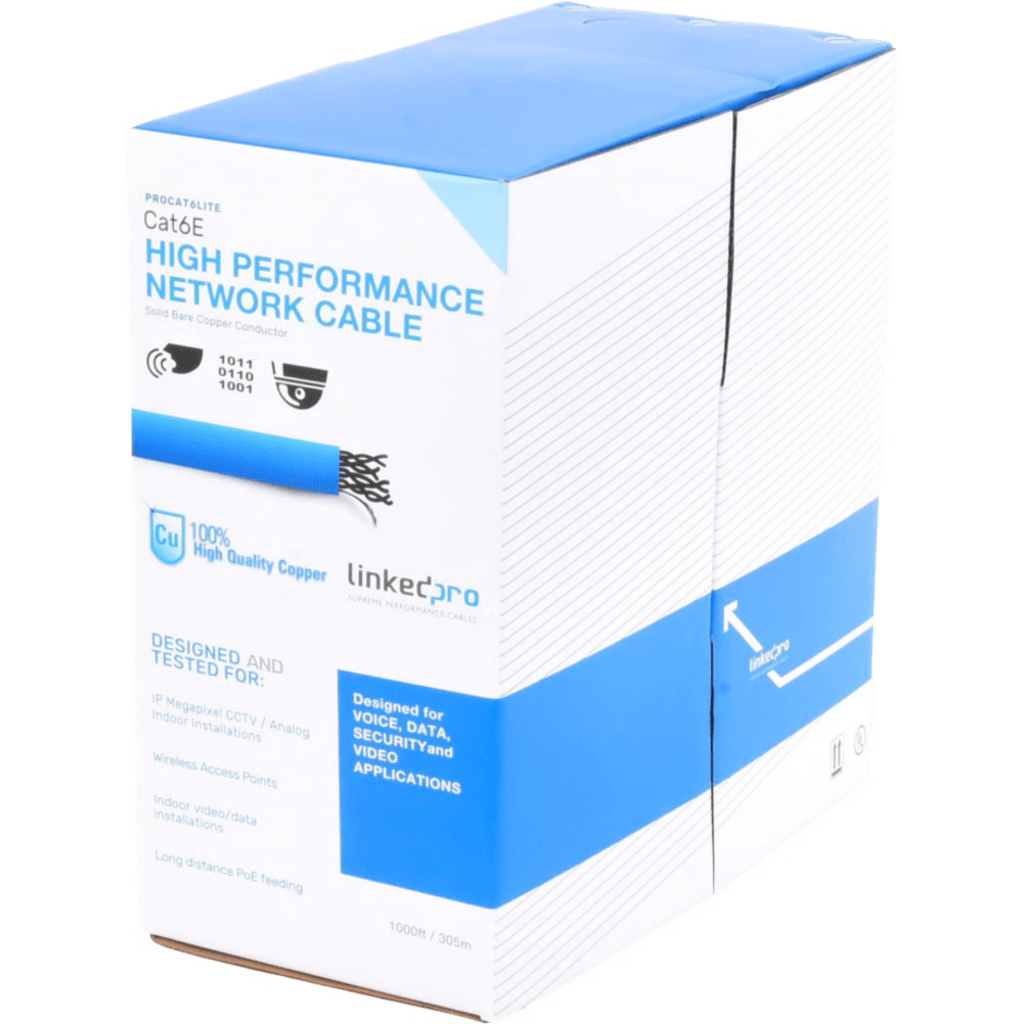 LINKEDPRO BY EPCOM - PRO-CAT-6-LITE-V2 - LINKEDPRO BY EPCOM PRO-CAT-6-LITE-V2 - Cable de Red UTP / Cat6 / 24 AWG / 305 m (1000 ft) / 100% Cobre / 250 MHz / CM / Interior / Azul