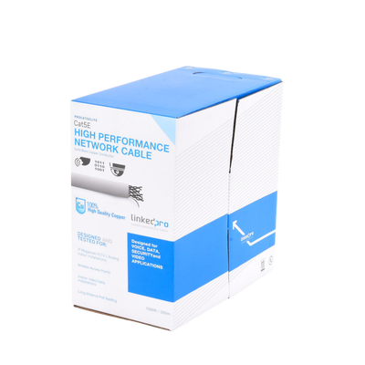 Bobina de Cable de 305 Metros (1000 Pies), Cat5e, 24 AWG, Color Gris, UL, para Aplicaciones en Videovigilancia, Redes de D...