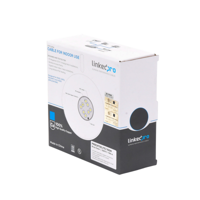 Bobina de Cable de 100 Metros (328.08 Pies), Cat5e, 24 AWG, Color Gris, UL, para Aplicaciones en Videovigilancia, Redes de...