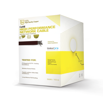 Cable Cat5e de Alto Rendimiento Certificaciones ETL, UL, de 152.5 Metros (500 Pies) de Color Blanco, para Aplicaciones en ...