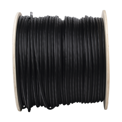Bobina de Cable FTP con Mensajero de Acero de 305 Metros (1000 Pies) Cat6+ Calibre 23, Color Negro, para Aplicaciones en V...