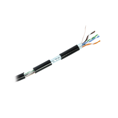 Bobina de Cable de 305 Metros (1000 Pies) Cat6+ Calibre 23 Exterior Blindado Tipo FTP para Climas Extremos, UL, Color Negr...
