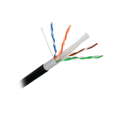 Cable Cat6+ Calibre 23, UTP, Intemperie con Gel Doble Chaqueta, ETL, UL, Color Negro de 305 Metros (1000 Pies), para Clima...