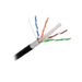 Cable Cat6+ Calibre 23, UTP, Intemperie con Gel Doble Chaqueta, ETL, UL, Color Negro de 305 Metros (1000 Pies), para Clima...