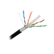 Cable Cat6+ Calibre 23, UTP, Intemperie con Gel Doble Chaqueta, ETL, UL, Color Negro de 305 Metros (1000 Pies), para Clima...
